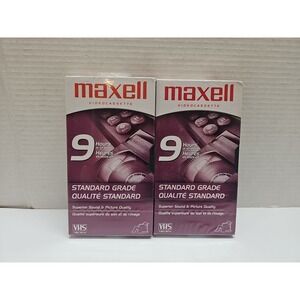 Maxwell Videocassette 9 Hours Standard Grade VHS T-180 Sealed Lot Of 2